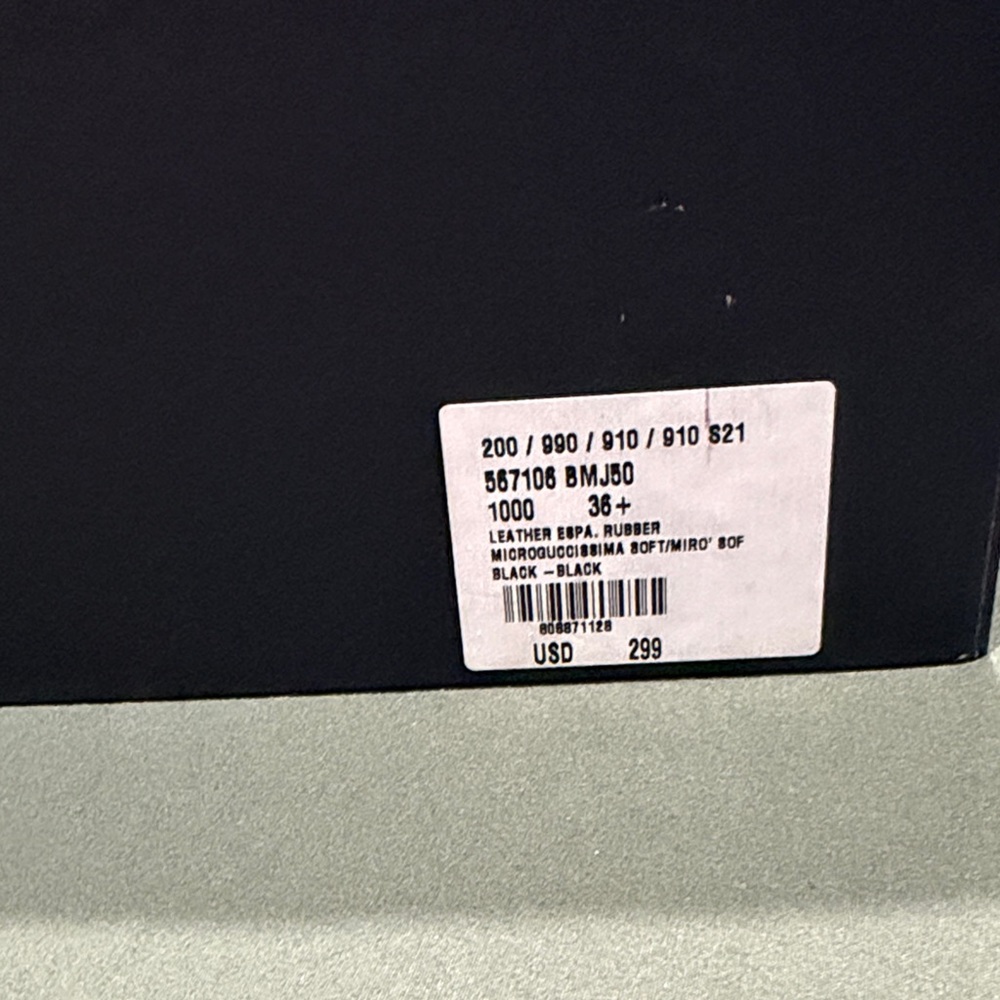 Gucci Black Embossed Leather Espadrilles - Picture 2 of 6